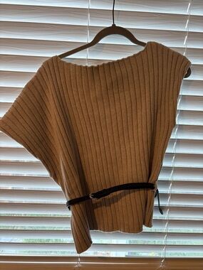 Zara Cream Cable-Knit Crew Neck Sweater